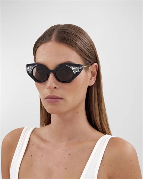 gucci cat eye acetate and metal sunglasses|gucci 55mm cat eye sunglasses.